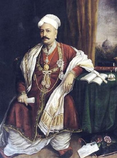 Raja Ravi Varma Sir T. Madhava Rao France oil painting art